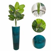 Planta Artificial Comigo Ninguém Pode + Vaso Coluna + Pedra Planta Artificial Comigo Ninguém Pode + Vaso Coluna + Pedra