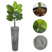 Planta Artificial Comigo Ninguém Pode + Vaso Coluna Premium Planta Artificial Comigo Ninguém Pode + Vaso Coluna Premium