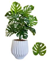 Planta Artificial Costela De Adão 18 folhas Vaso Origami