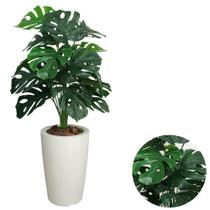 Planta Artificial Costela De Adão Com Vaso Cone Polietileno