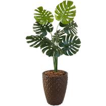 Planta Artificial Costela de Adão com Vaso Polietileno Cores - Flores Imp