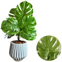 Planta Artificial Costela de Adão Folhas + Vaso Polietileno