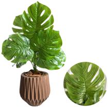 Planta Artificial Costela de Adão Folhas + Vaso Polietileno