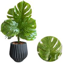 Planta Artificial Costela de Adão Folhas + Vaso Polietileno