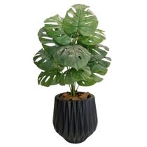 Planta Artificial Costela de Adão Folhas + Vaso Polietileno - Preto Planta Artificial Costela de Adão Folhas + Vaso Polietileno - Preto