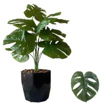 Planta Artificial Costela de Adão + Vaso Cachepot Decorativo Planta Artificial Costela de Adão + Vaso Cachepot Decorativo