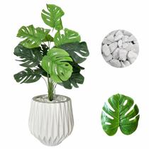 Planta Artificial Costela de Adão Vaso Polietileno + Pedra Planta Artificial Costela de Adão Vaso Polietileno + Pedra