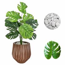 Planta Artificial Costela de Adão Vaso Polietileno + Pedra Planta Artificial Costela de Adão Vaso Polietileno + Pedra