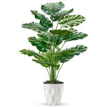 Planta artificial Der Rose Monstera 70cm com vaso branco