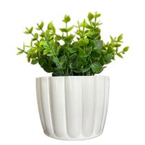 Planta Artificial Eucalipto Com Vaso Cachepot Moranga Cores