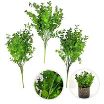 Planta Artificial Eucalipto Verde Buquê 37X17Cm Kit 3Pc