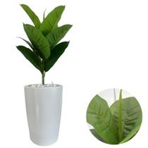 Planta Artificial Ficus Lyrata Com Vaso Cone Pedras Brancas -