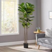 Planta Artificial Ficus Lyrata Grande Planta Realista Com 1.25m, Plantas Artificiais Realista para Ambientes, Decoração Elegante.