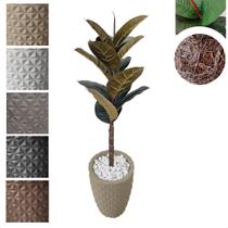 Planta Artificial Ficus Lyrata Outono Toque Real com Vaso Decorativo