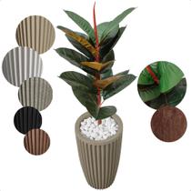 Planta Artificial Ficus Lyrata Outono Toque Real com Vaso Decorativo - Flor de Mentirinha