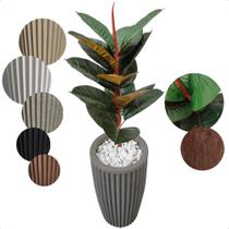 Planta Artificial Ficus Lyrata Outono Toque Real com Vaso Decorativo