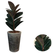 Planta Artificial Ficus Lyrata Toque Real Com Vaso Polido - Planta Artificial Ficus Lyrata Toque Real Com Vaso Polido -