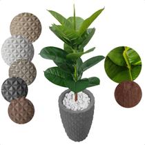 Planta Artificial Ficus Lyrata Verde Toque Real com Vaso Decorativo