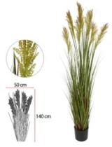 Planta Artificial Folhagem Grass Graos C/Pote X7 Verde 1,50cm - FLORESCER DECOR