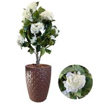 Planta Artificial Hortência Folhagem Com Vaso Completo Decor Planta Artificial Hortência Folhagem Com Vaso Completo Decor