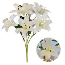 Planta Artificial Lirio com 7 Flor Toque Real Decoração Casa