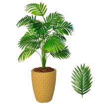 Planta Artificial Palmeira Com Vaso Bege Completo