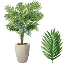 Planta Artificial Palmeira Com Vaso Branco Completo Planta Artificial Palmeira Com Vaso Branco Completo