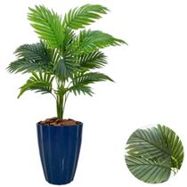 Planta Artificial Palmeira Com Vaso Facetado Decoração Casa