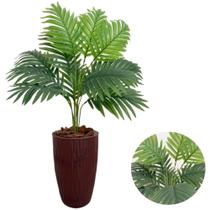 Planta Artificial Palmeira Com Vaso Ondulado Cone Decoração