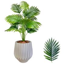 Planta Artificial Palmeira Com Vaso Origami Completo