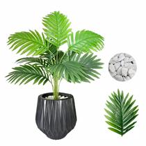 Planta Artificial Palmeira Com Vaso Origami Polietileno