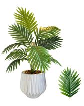 Planta Artificial Palmeira Com Vaso Origami Polietileno