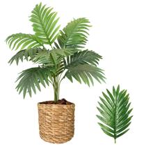 Planta Artificial Palmeira com Vaso Palha Arranjo Completo Planta Artificial Palmeira com Vaso Palha Arranjo Completo