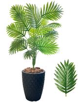 Planta Artificial Palmeira Com Vaso Preto Completo