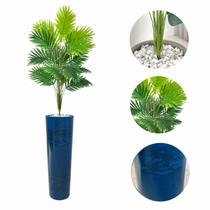 Planta Artificial Palmeira + Vaso Moderno Pedra Decoração Planta Artificial Palmeira + Vaso Moderno Pedra Decoração