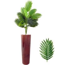 Planta Artificial Palmeira + Vaso Moderno Pedra Decoração