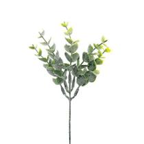 Planta Artificial Pick Galhos Eucalipto Flocado Verde 22cm