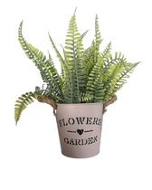 Planta Artificial Samambaia + Vaso Metal Decoração