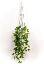 Planta artificial suspensa Comtelek com vasos e cabide de macramê x2