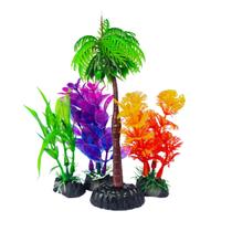 Planta Artificial Tropical com coqueiro Aquário Decoração Planta Artificial Tropical com coqueiro Aquário Decoração