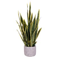 Planta Artificial Vickerman Sansevieria de 28 cm con Maceta de Cemento