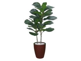Planta Árvore Artificial Ficus Lyrata Real Toque Verde 1m Kit + Vaso E. Marrom 30 cm Planta Árvore Artificial Ficus Lyrata Real Toque Verde 1m Kit + Vaso E. Marrom 30 cm