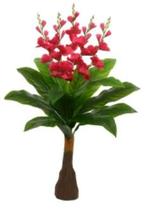 Planta Árvore Artificial Flor Real Toque Rosa 1m