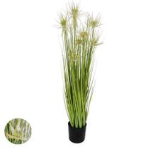 Planta Árvore Artificial Grass Com Flor Verde 90cm - FLORESCER DECOR