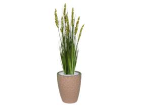 Planta Árvore Artificial Grass com Grão 90 cm Kit + Vaso E. Bege 30 cm - FLORESCER DECOR