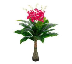Planta Árvore Artificial Orquídea Rosa 98cm