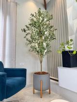 Planta Arvore Grande Oliveira Artificial Vaso Pé Madeira -