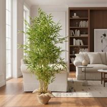 Planta Bamboo Luxo 7 Galhos 1.8m Bambu Mossô Artificial