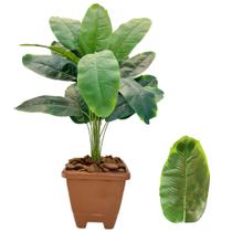 Planta Bananeira Artificial Com Vaso Casca Completo Decoração