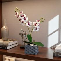 Planta Buque Flor Artificial Orquídeas De Silicone E Vaso Planta Buque Flor Artificial Orquídeas De Silicone E Vaso